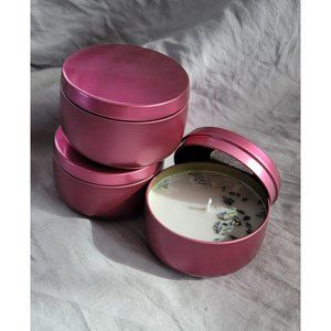 Massage Soy Candles in Beautiful Rose Tin- Lavender